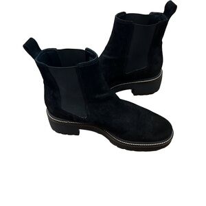 Black Suede Ankle Boots with Size. 10 1/2 / 40.5 Tory Burch